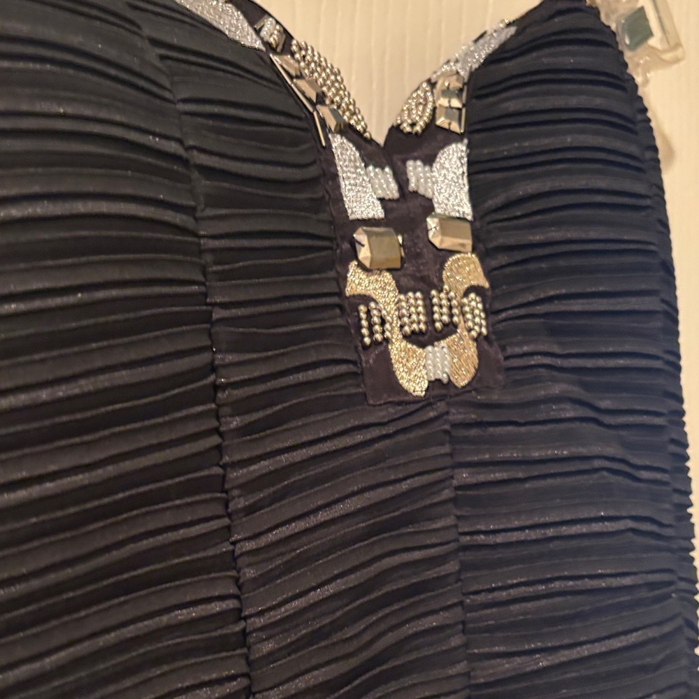 Daisy Strapless Black Dress with Silver Accents - Picture 7 of 7